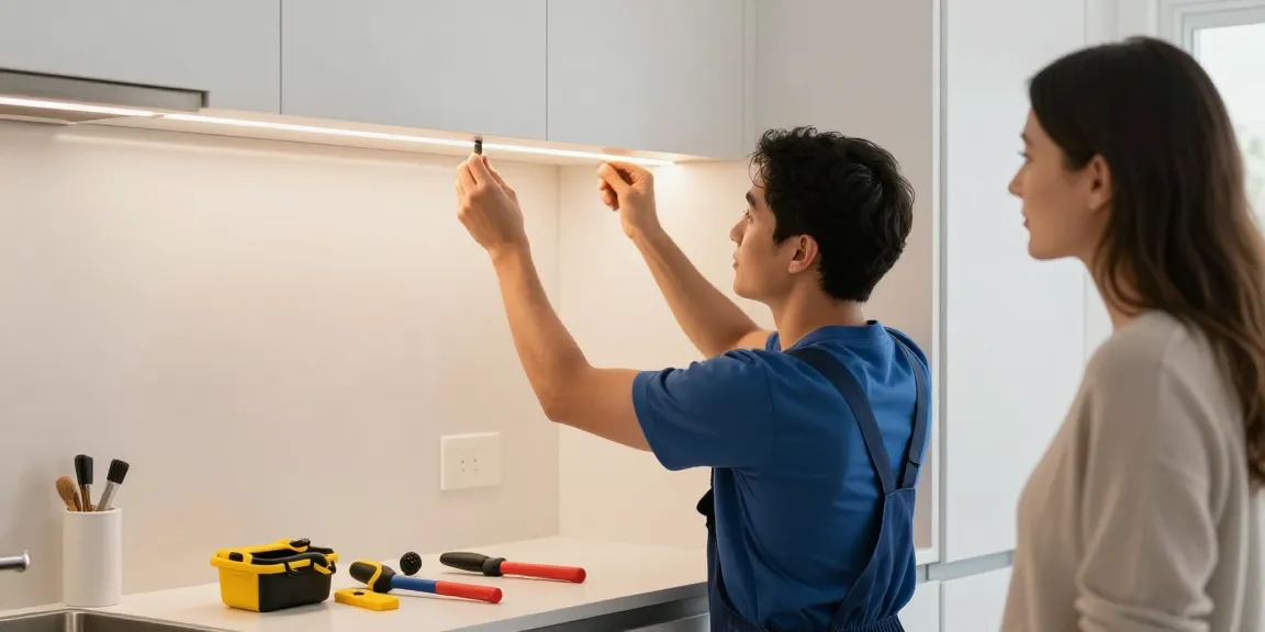 Banda LED instalată de un profesionist de încredere în bucătăria locală
