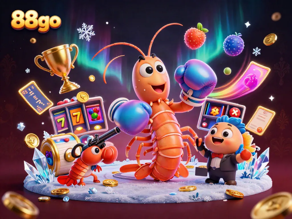 Engage in the thrilling world of 88go with a dynamic casino illustration featuring vibrant game elements.